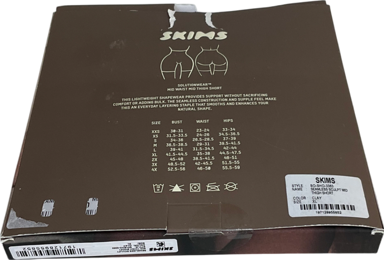 SKIMS Beige Seamless Sculpt Mid Waist Mid Thigh Short - Clay UK XL