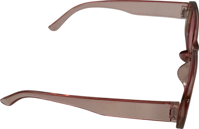 Pink Rectangular Plastic Frame Sunglasses One Size