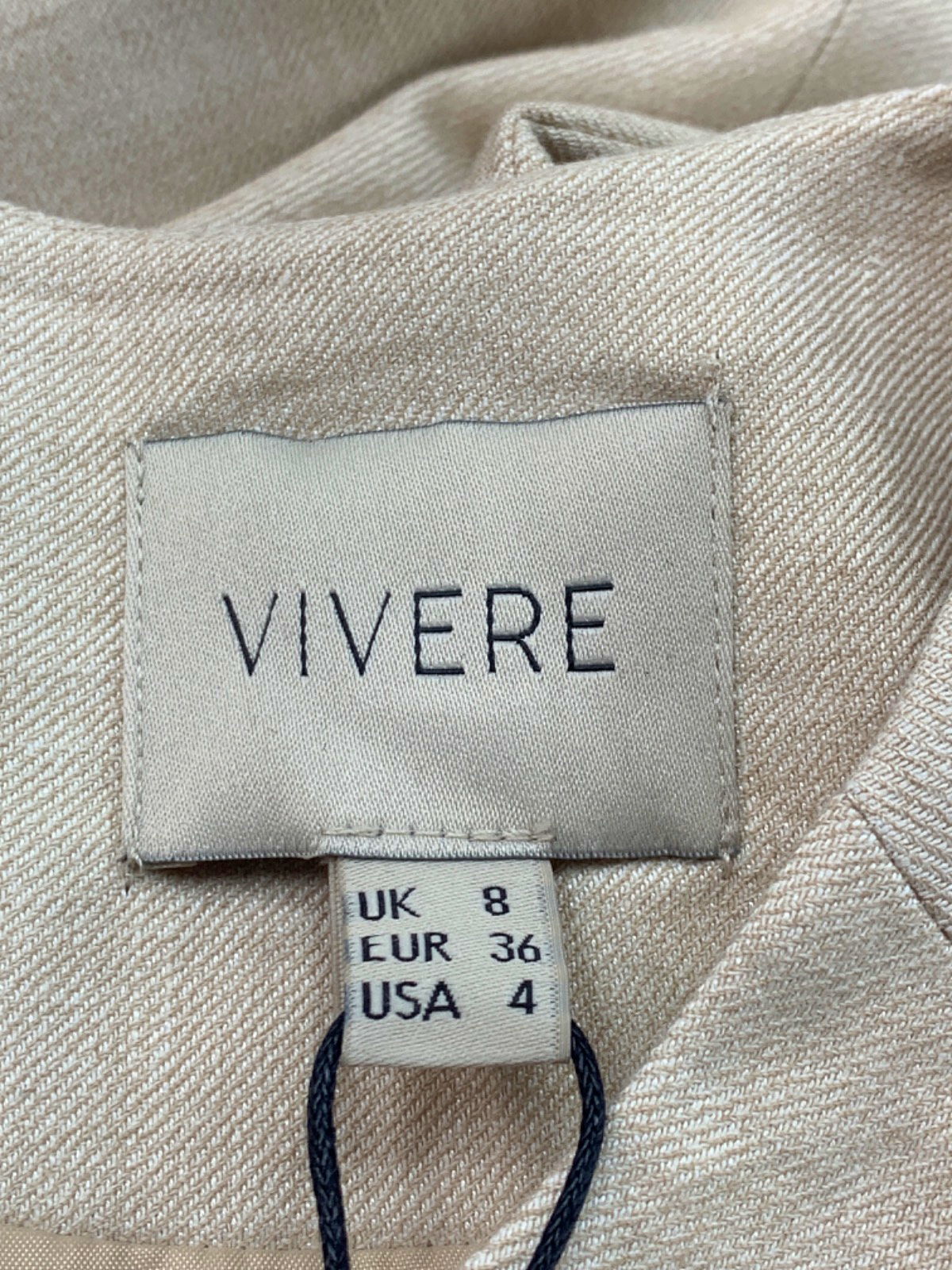 VIVERE Beige Sleeveless Button-Up Vest UK 8