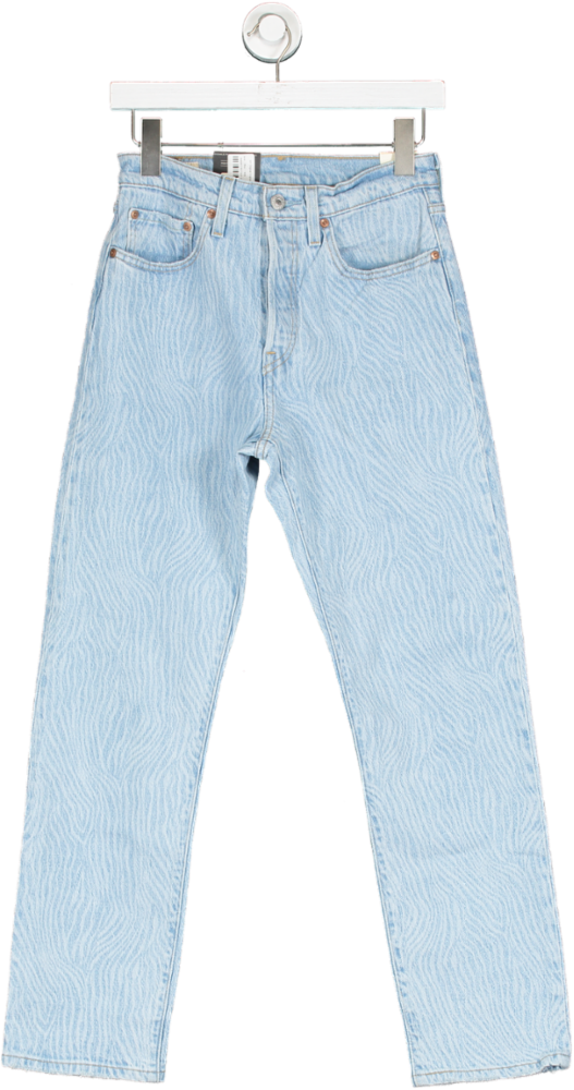 levis Blue 501 Original Cropped Animal Print Jeans BNWT W26 L28