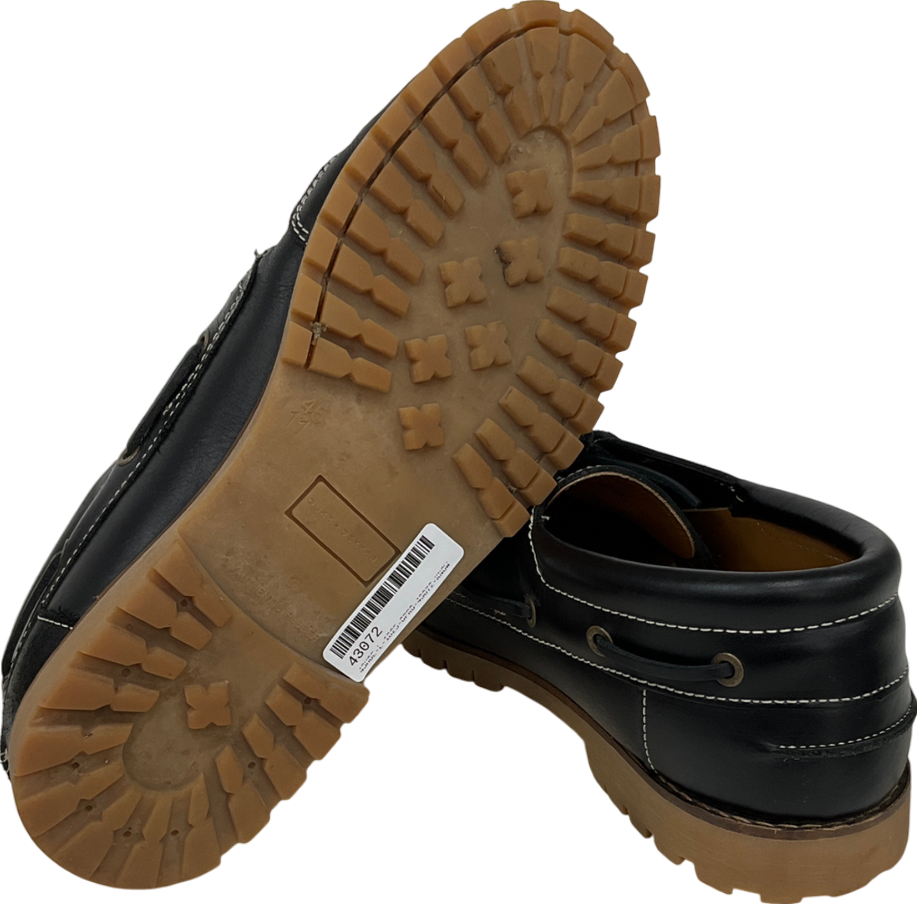 duke & dexter Black Commando-sole Leather Boat Shoe UK 11 EU 45 👞