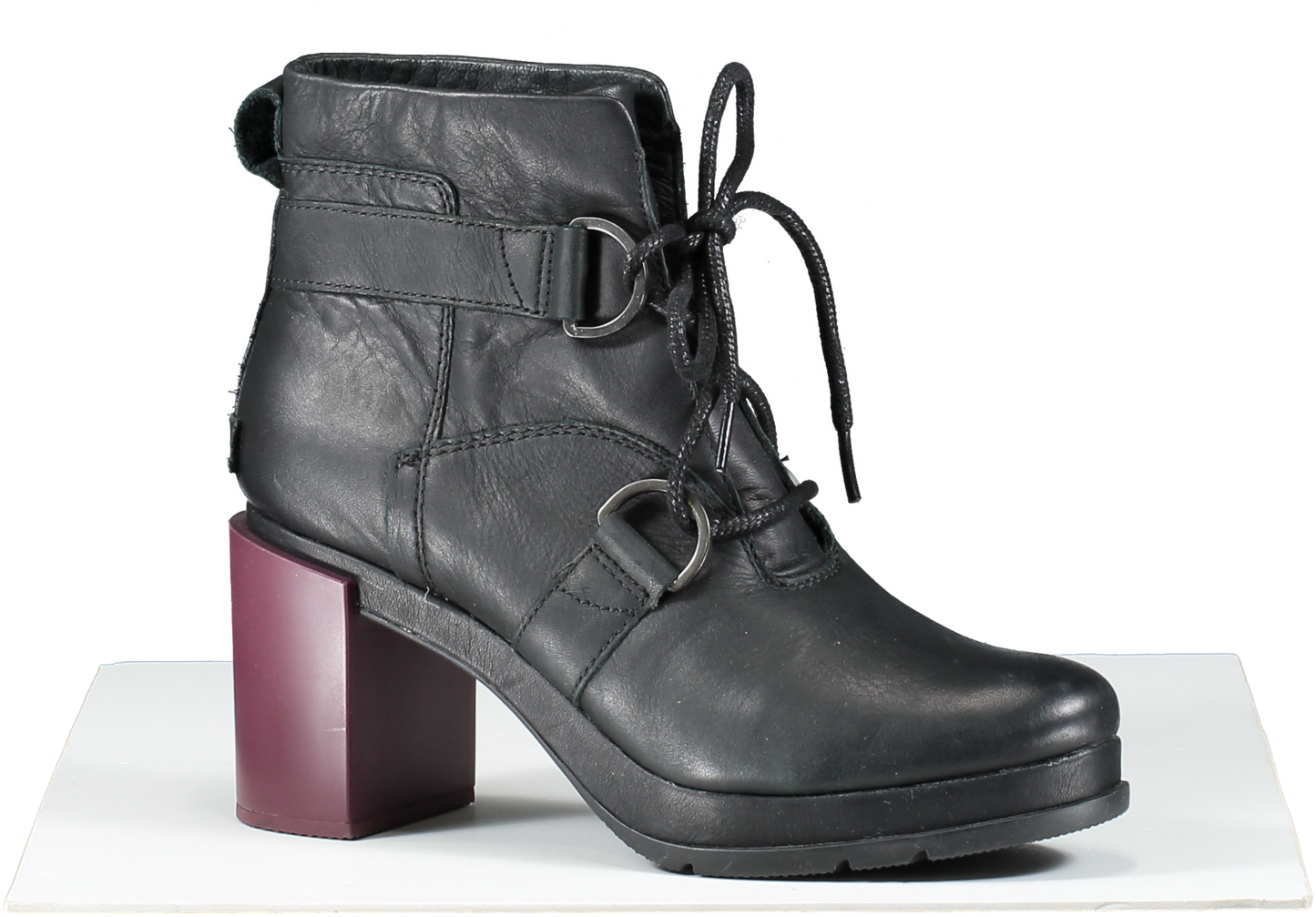 SOREL Black Leather Lace Up Boots BNWT UK 8 EU 41 👠