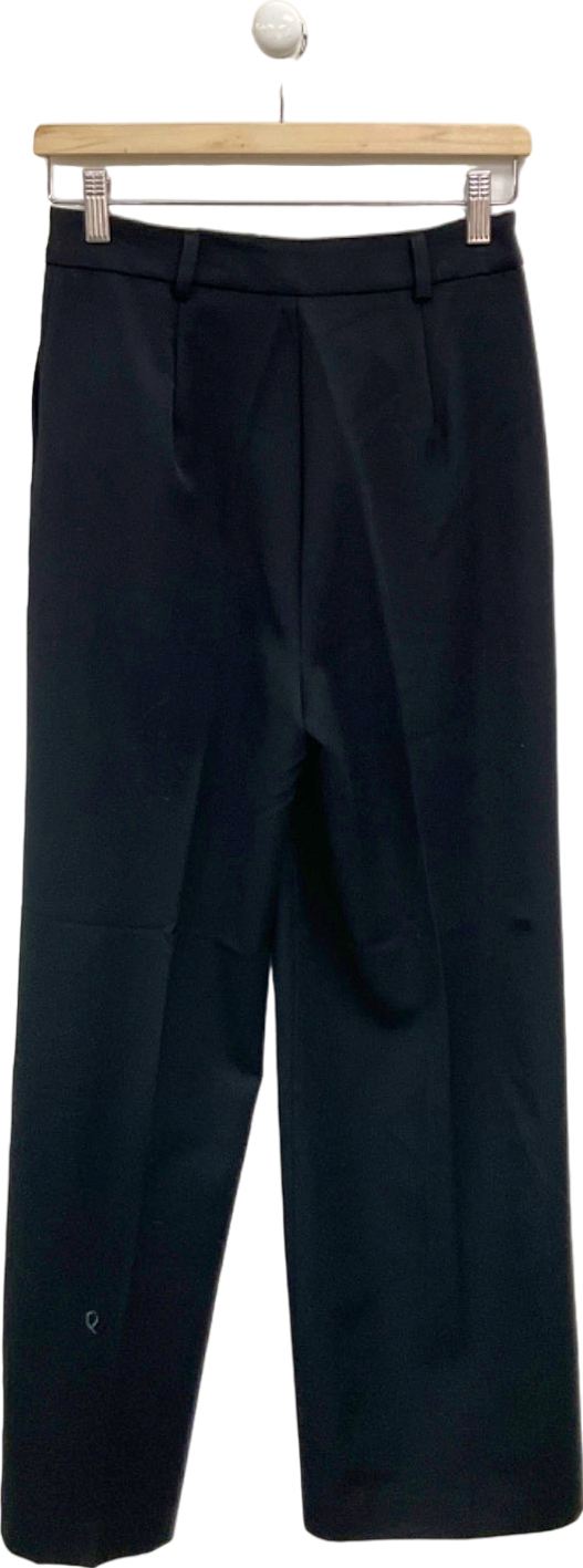 New Look Black Pvl Wide Leg Trousers UK 8