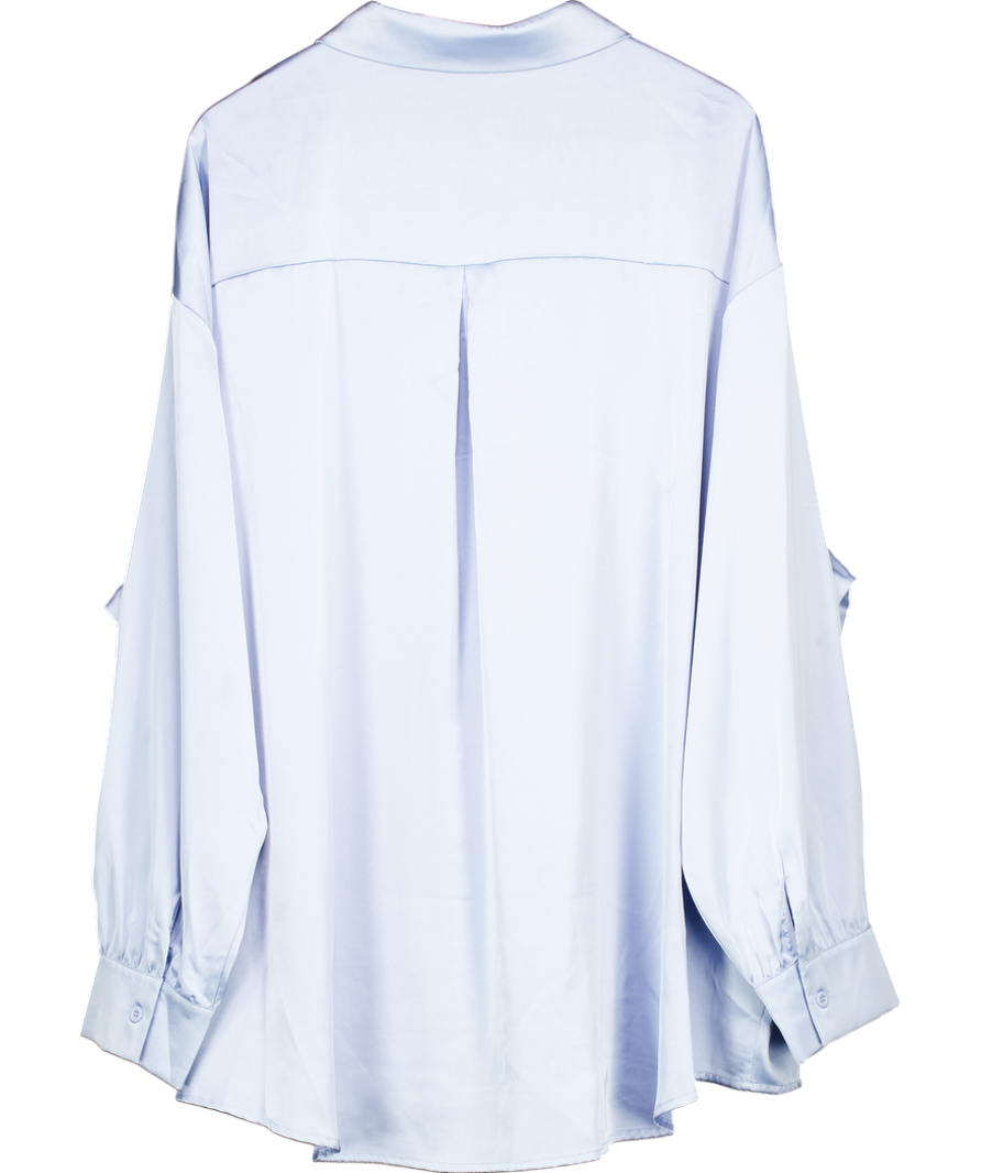 In The Style Blue Plus Size Satin Shirt UK 24