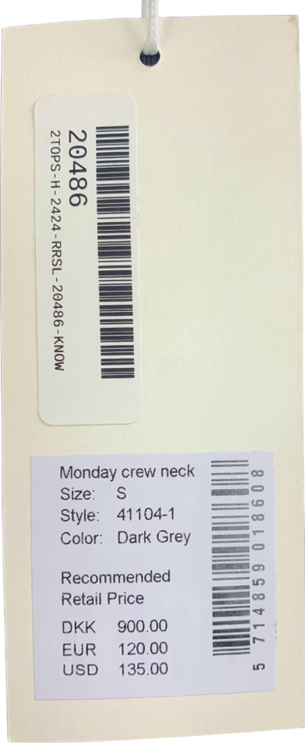 7 Days Active Grey 100% Organic Cotton Soft  Crewneck Sweatshirt UK S