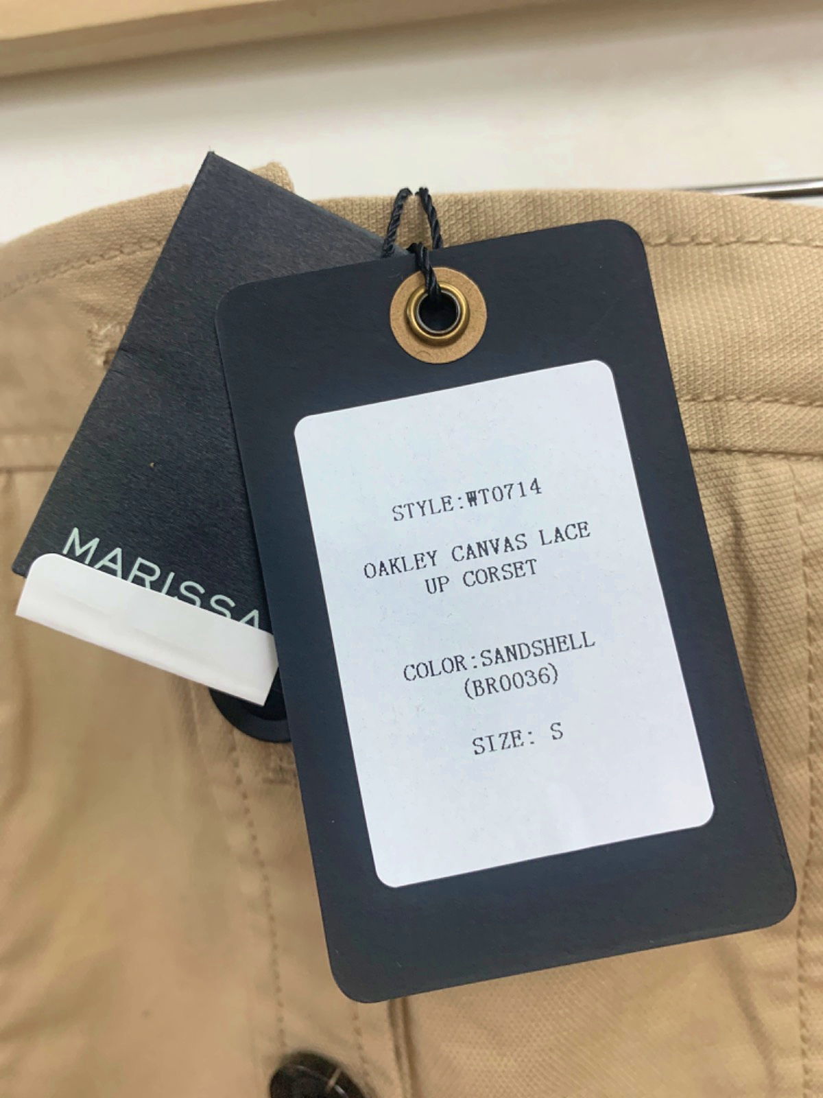 Marissa Webb Sandshell Oakley Canvas Lace Up Corset UK S