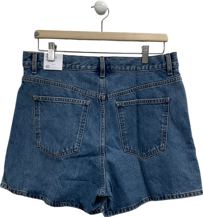 MANGO Blue Zoe High Waist Shorts UK 14