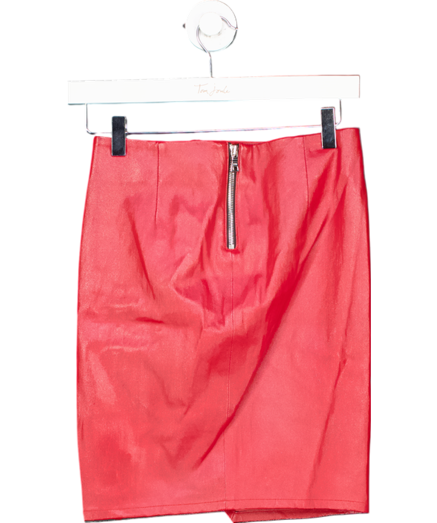 RTA Red Gonna Leather Mini Skirt UK 6