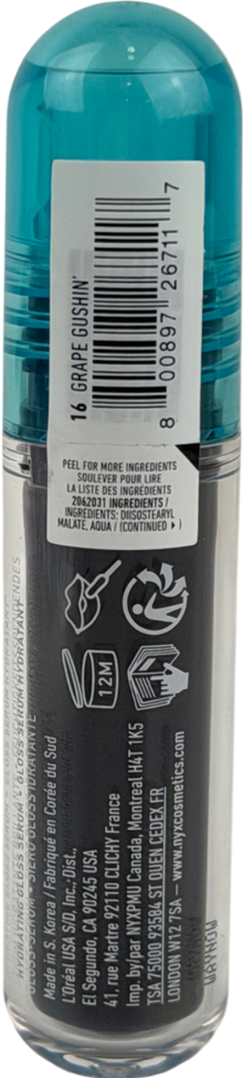 NYX Professional Makeup Lip Iv Hydrating Gloss Stain, Lip Gloss 16 Grape Gushin 5ml