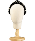 Tanya Litkovska Pearled Black Velvet Knotted Headband