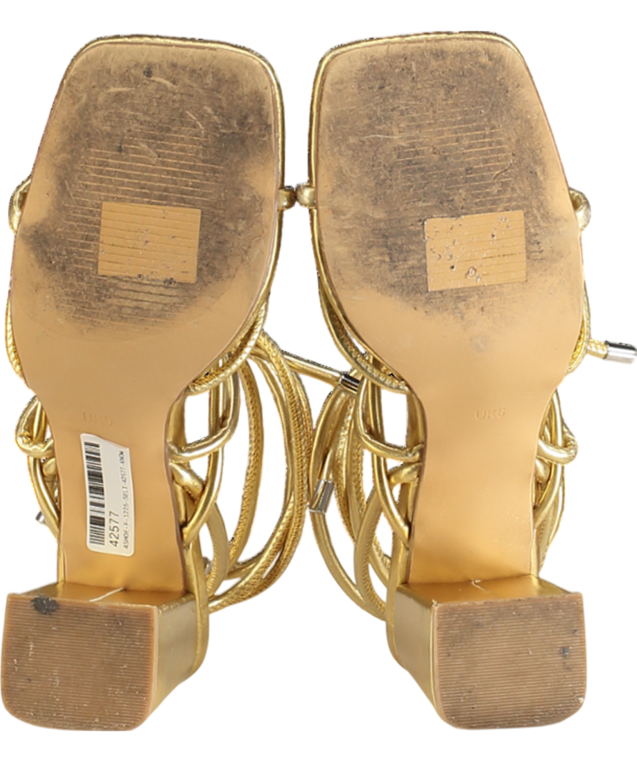 Ego Block Metallic Strappy Lace Up Heels UK 6 EU 39 👠