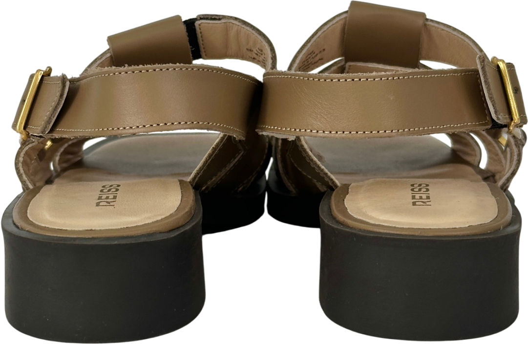REISS Brown Marlie Leather Fisherman Sandals UK 5 EU 38 👠