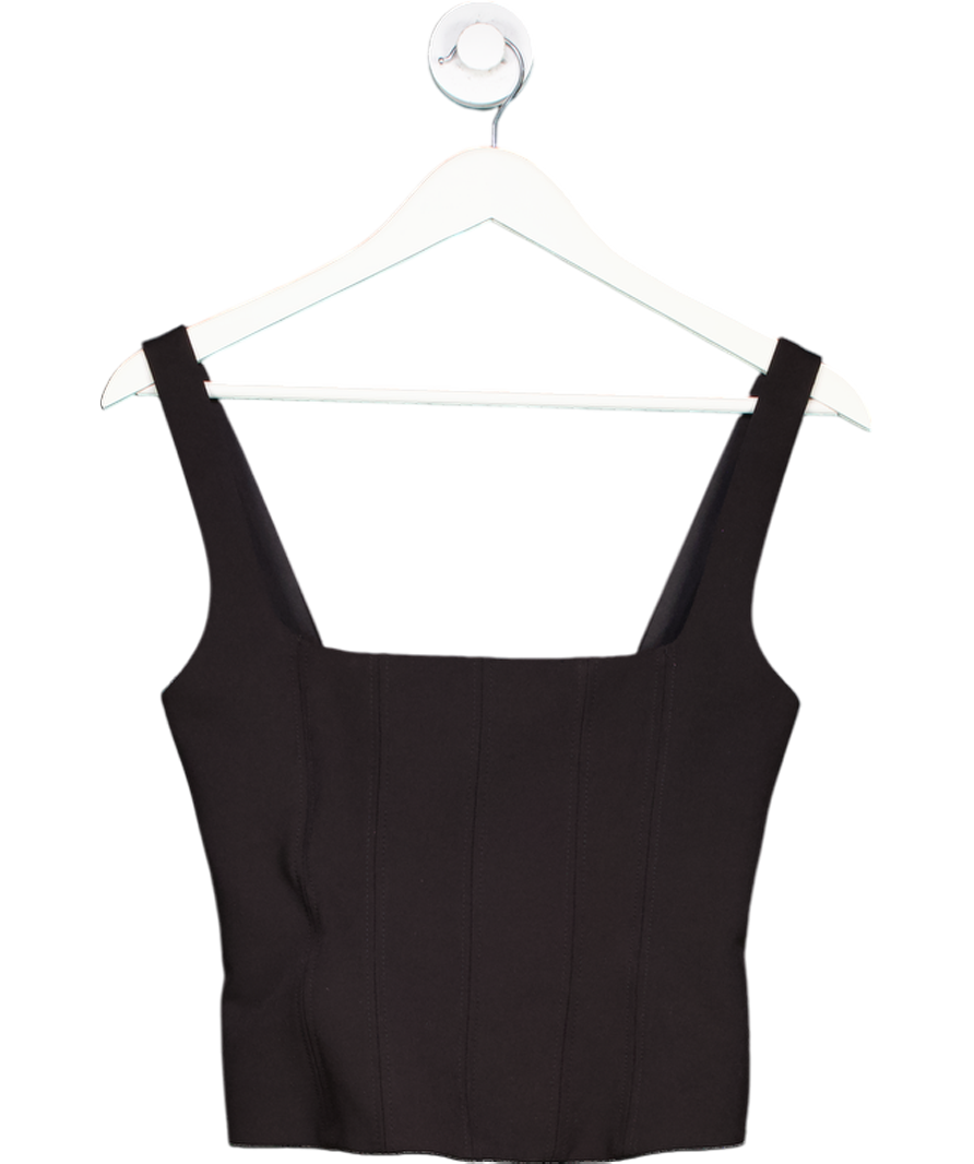 ZARA Black Corset Style Crop Top UK XS