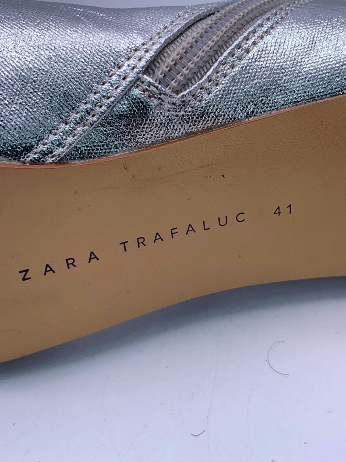 Zara Silver Metallic Pointed Toe Ankle Boots EU 41 UK 8