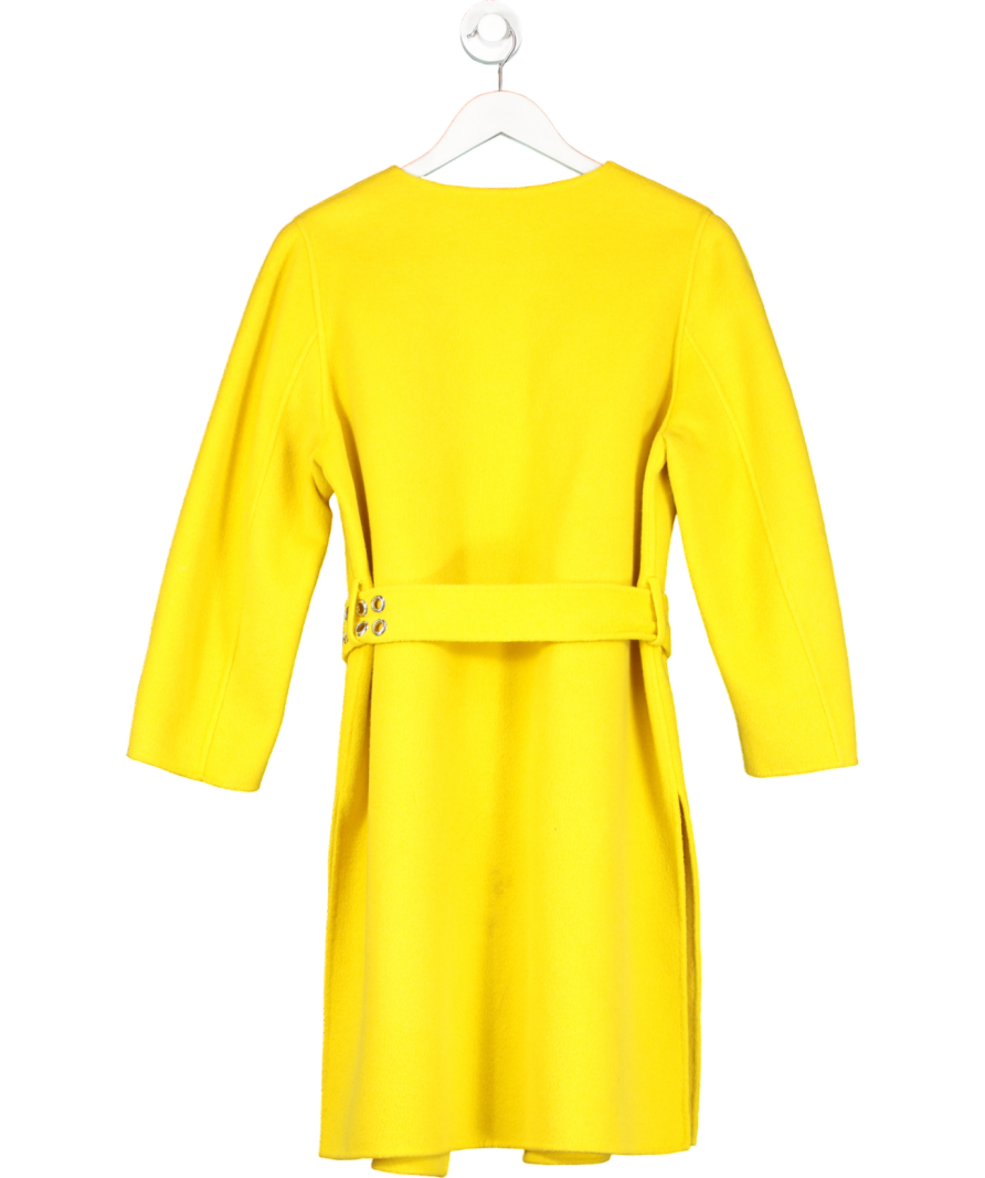 Pinko Yellow Longline Belted Coat UK M