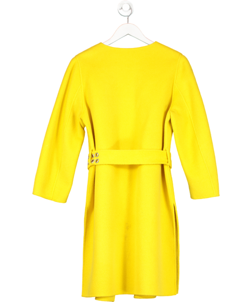 Pinko Yellow Longline Belted Coat UK M