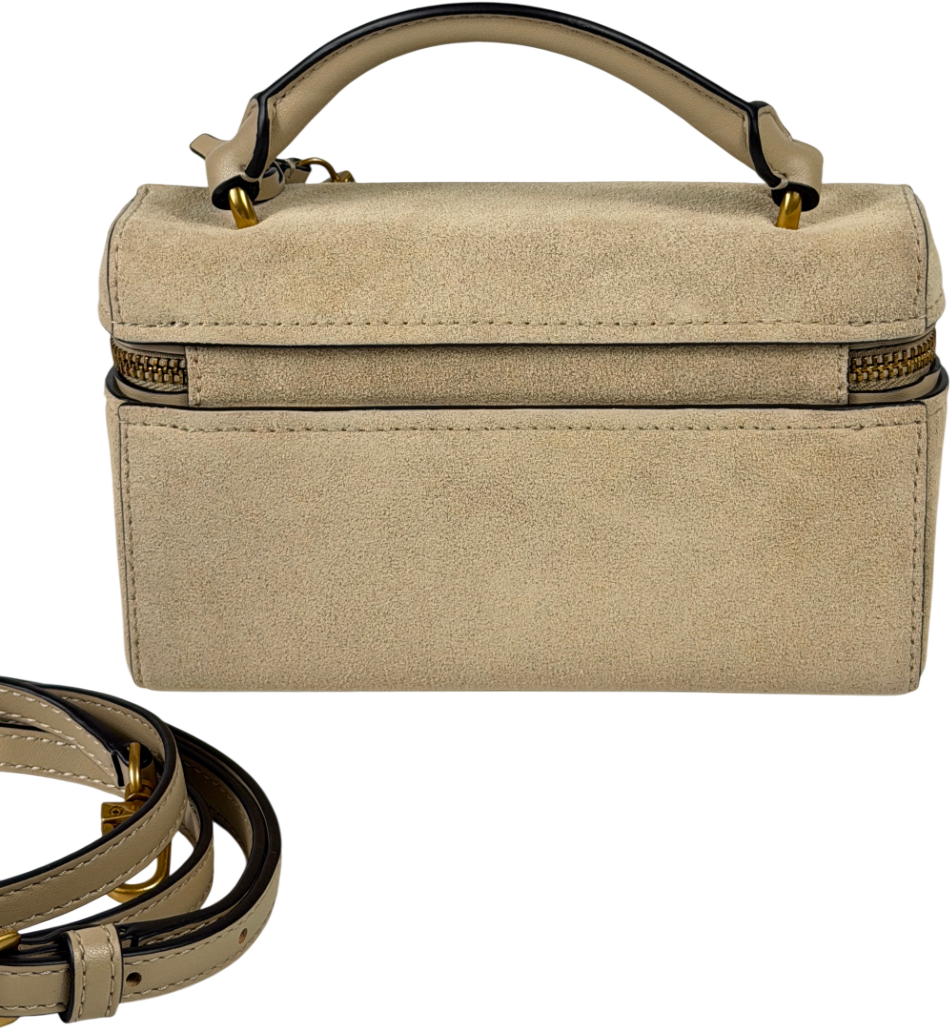 MICHAEL KORS Beige Suede Jana Extra-small Leather Convertible Crossbody Bag