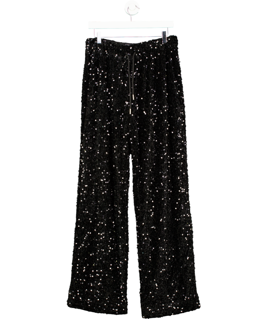 Noughts & Kisses Black Chiara Sequin Trousers UK L
