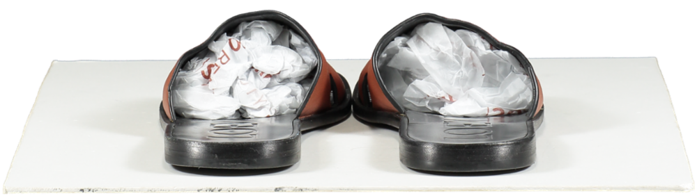 Loewe Brown Tan Leather Anagram Logo Sandals UK 6 EU 39 👠