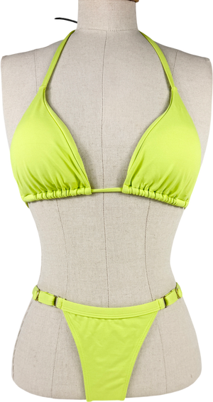 GRACE JACOB Lime Green Bikini UK S
