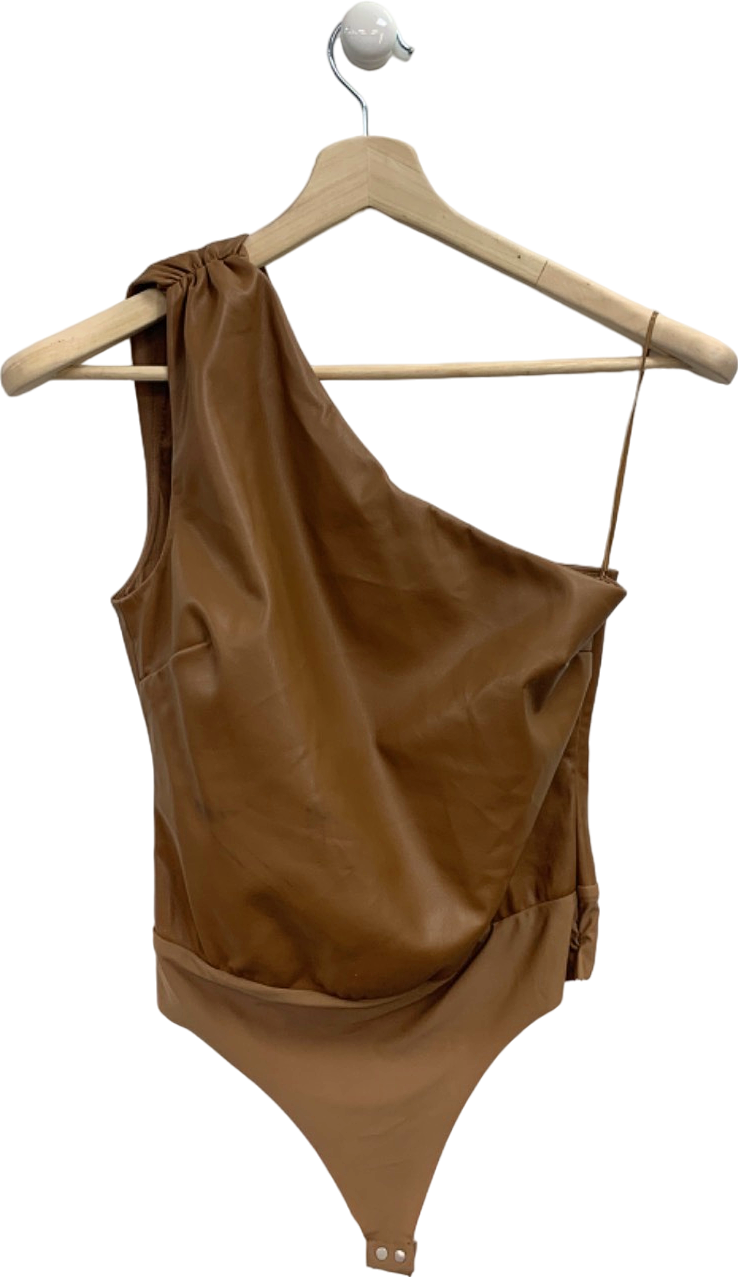 CAMI NYC Brown One-Shoulder Bodysuit UK S