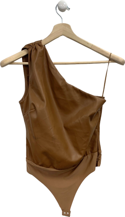 CAMI NYC Brown One-Shoulder Bodysuit UK S