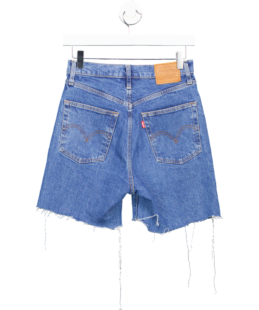 levis Blue Ribcage Straight Denim Shorts W27
