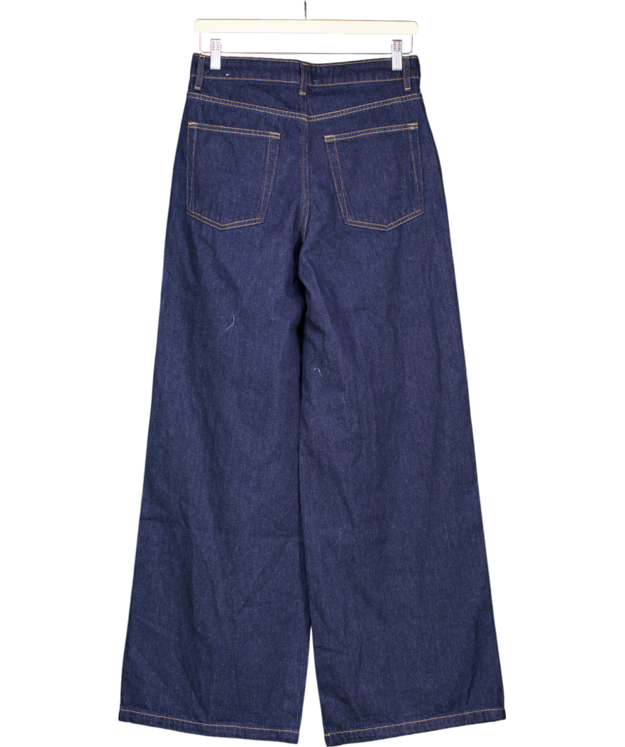 MANGO Blue Wideleg Rinse-wash Jeans UK 8