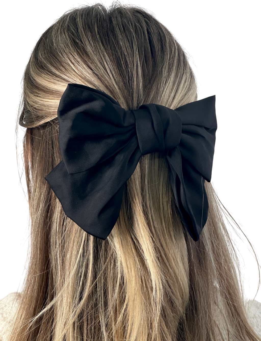 Anisa Sojka Black Silk Satin Oversized Hair Bow One Size
