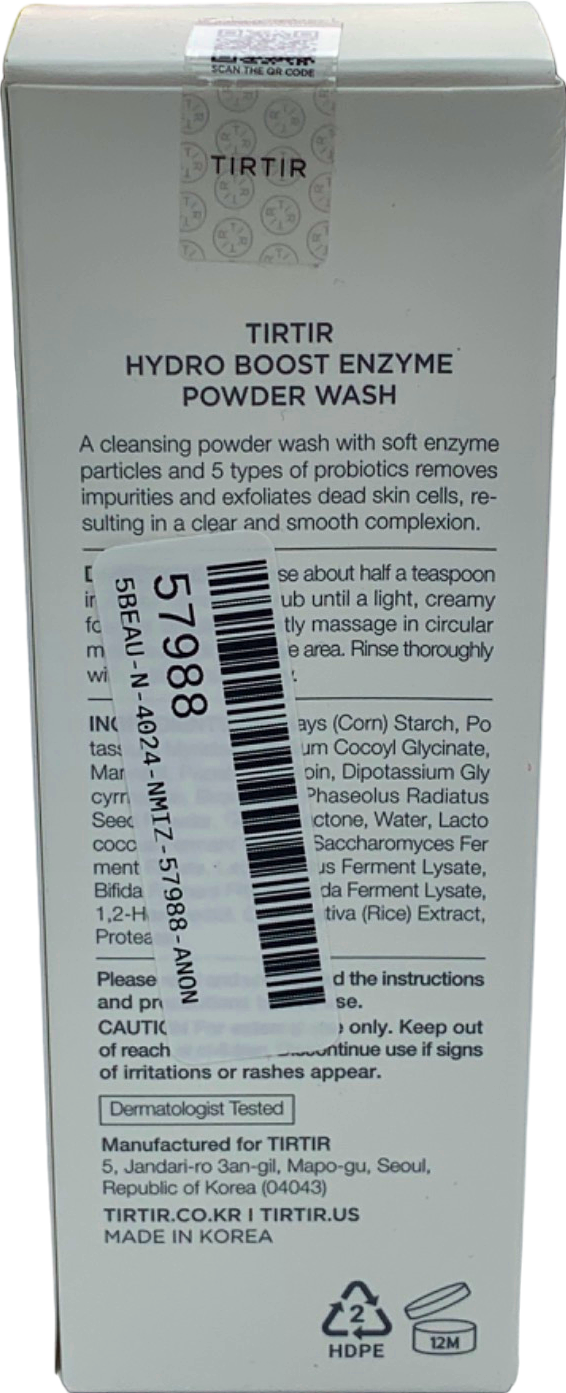 Tirtir Hydro Boost Enzyme Powder Wash 75 g