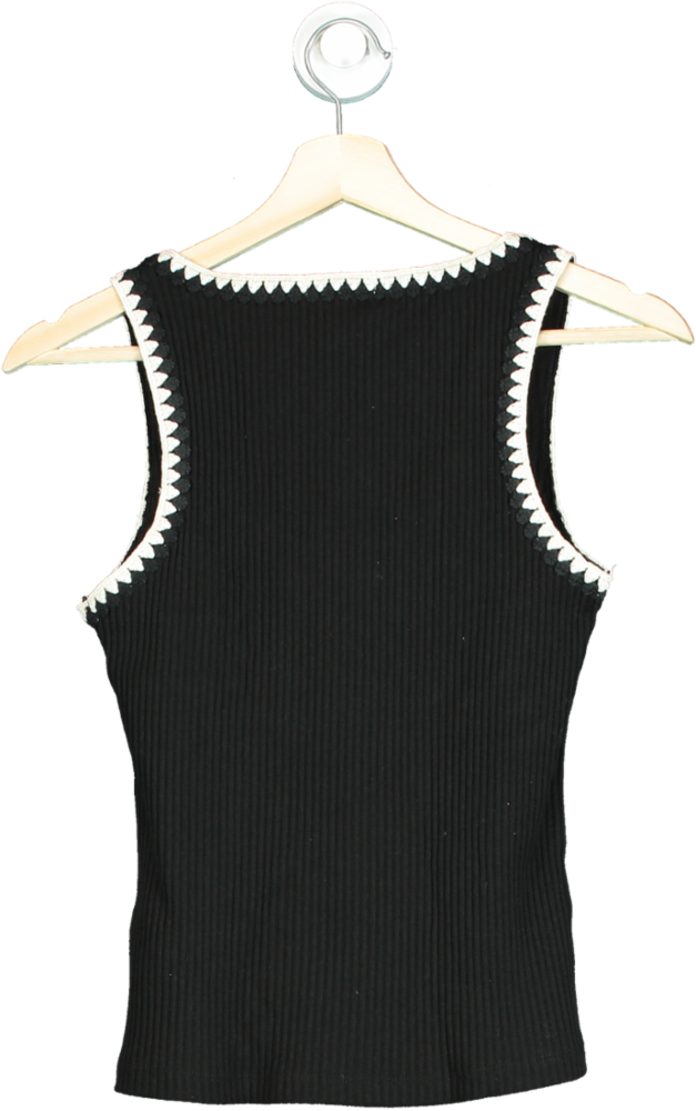 H&M Black Ribbed Tank Top UK S