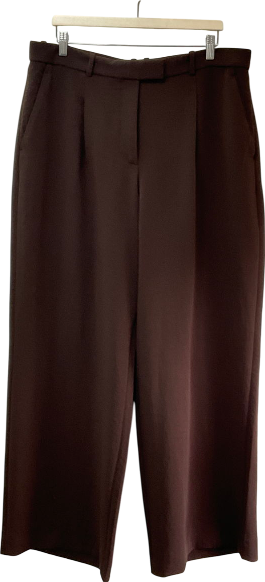 Abercrombie & Fitch Brown Harper Tailored Premium Crepe Ultra-wide Leg Pant Long Length W33