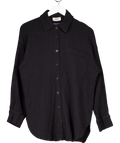 Chiquelle Black Oversized Button Down Shirt UK XS/S