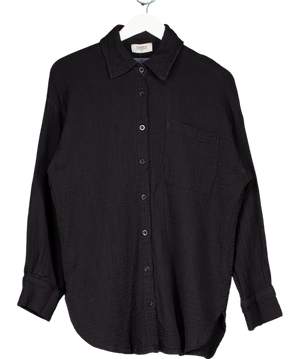 Chiquelle Black Oversized Button Down Shirt UK XS/S