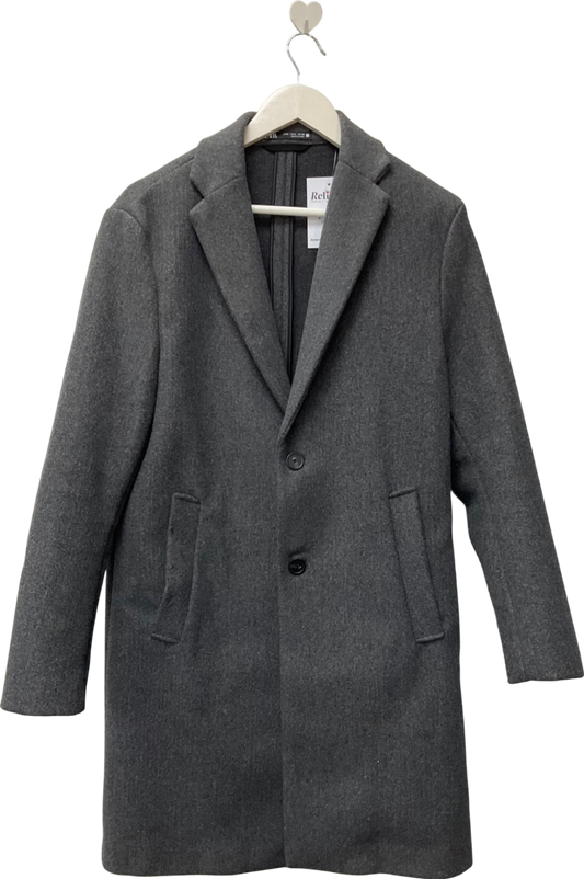 ZARA Grey Wool Blend Coat UK S