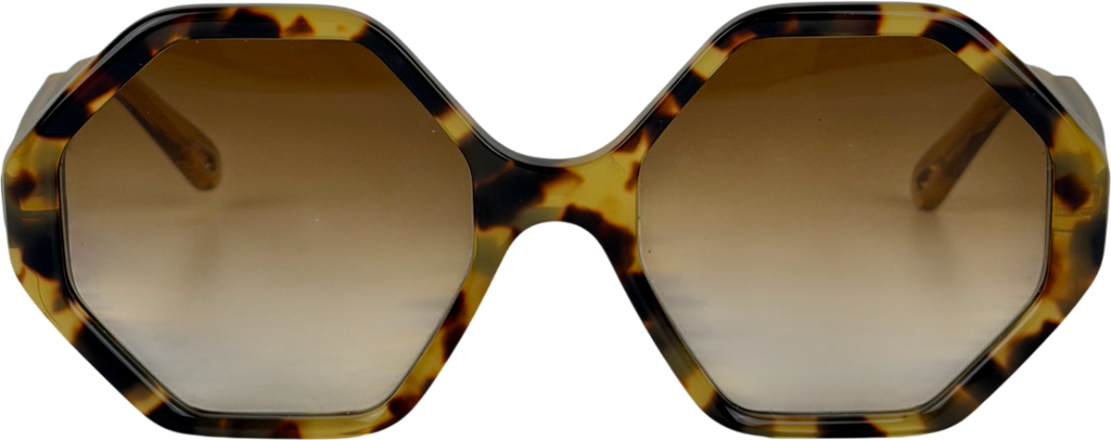 Chloé Brown Ce750s Havana Octagonal Sunglasses in Case
