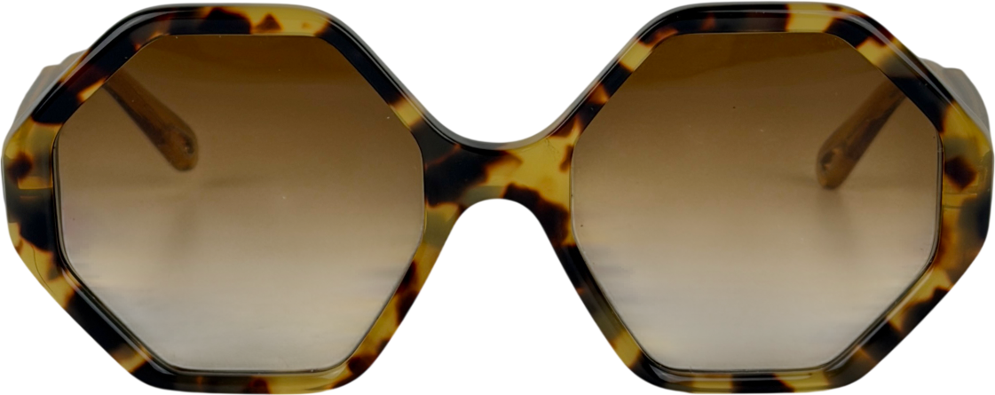 Chloé Brown Ce750s Havana Octagonal Sunglasses in Case