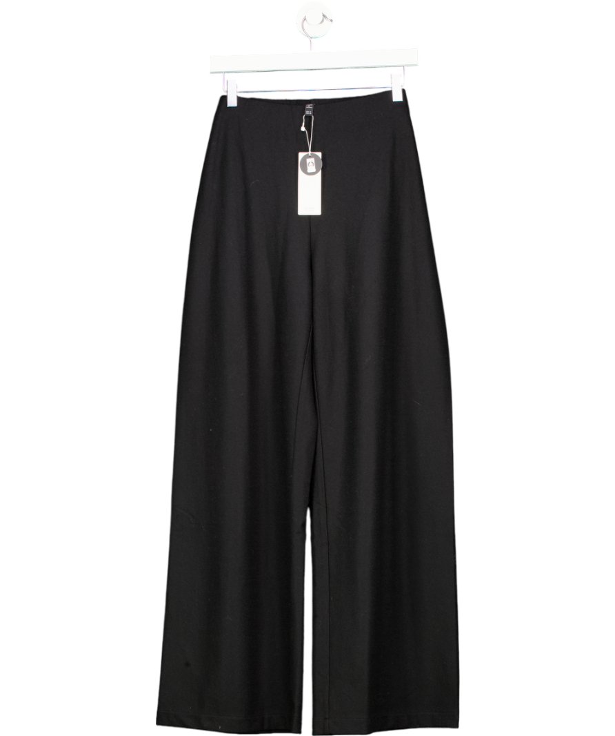 Eileen Fisher Black Wide-leg Wool Trousers UK M