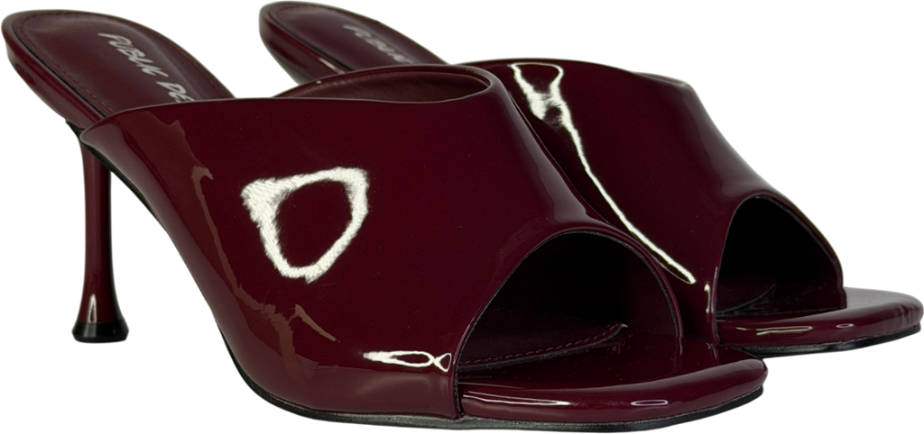 Public Desire Red J'adore Burgundy Mule Heels UK 5 EU 38 👠