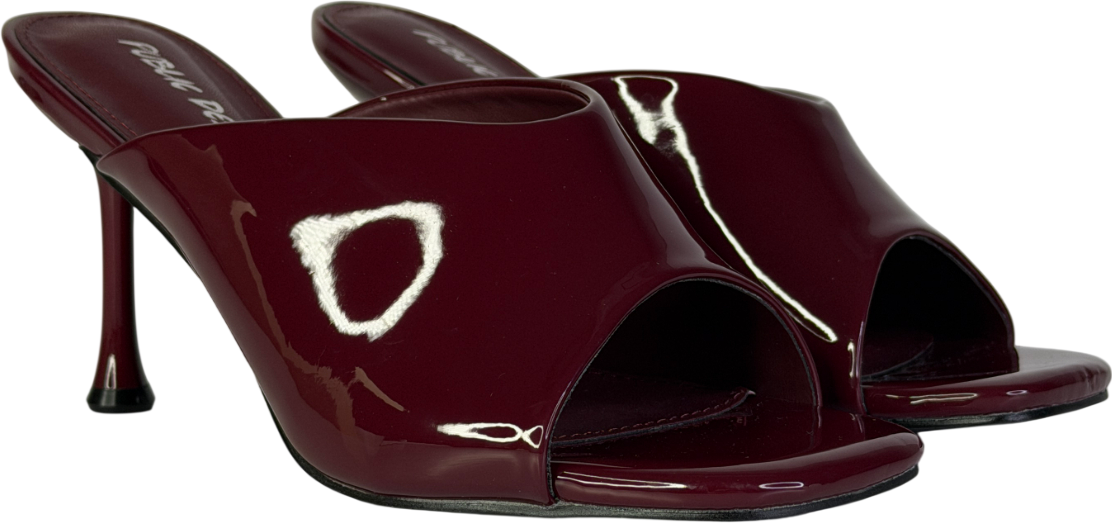 Public Desire Red J'adore Burgundy Mule Heels UK 5 EU 38 👠