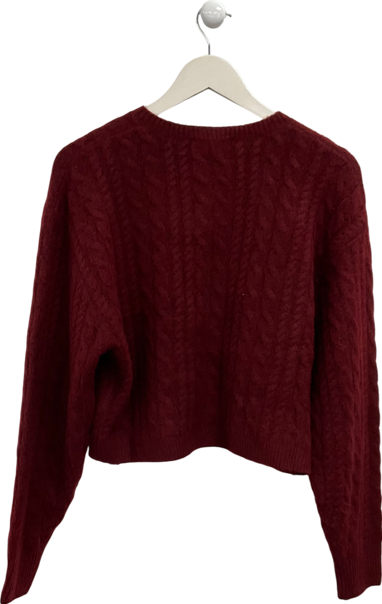 White Fox Red Betting On You Knit Cardigan Wine UK M/L