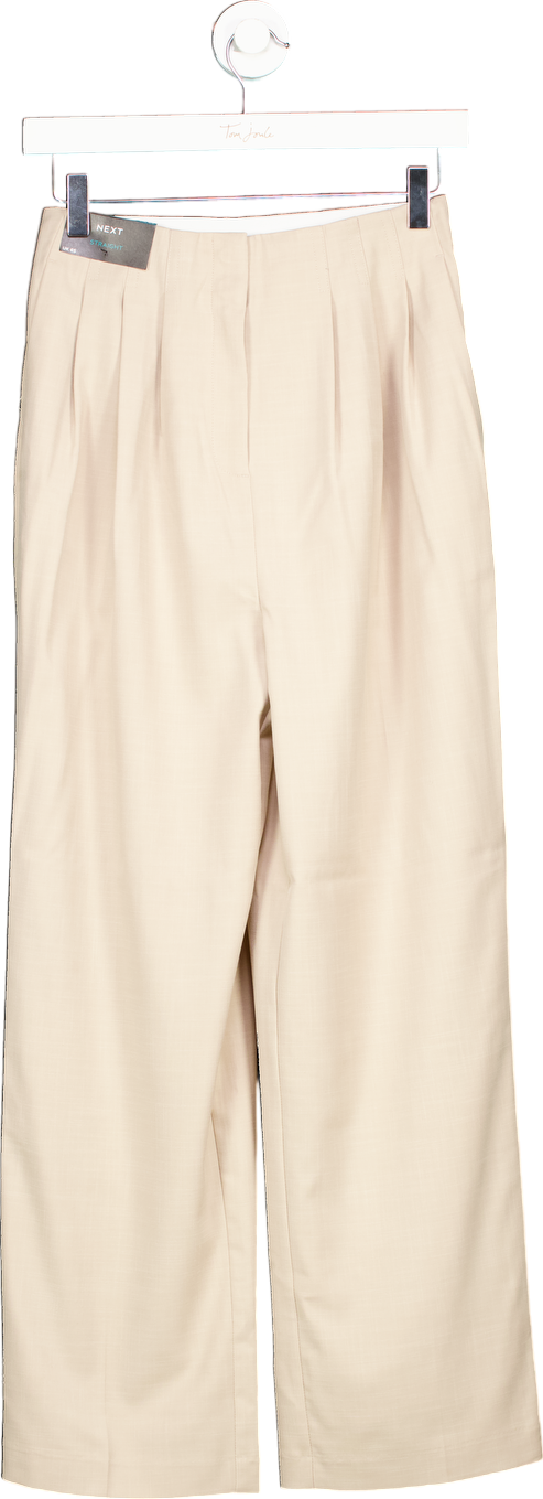 Next Beige Straight Trousers UK 6S