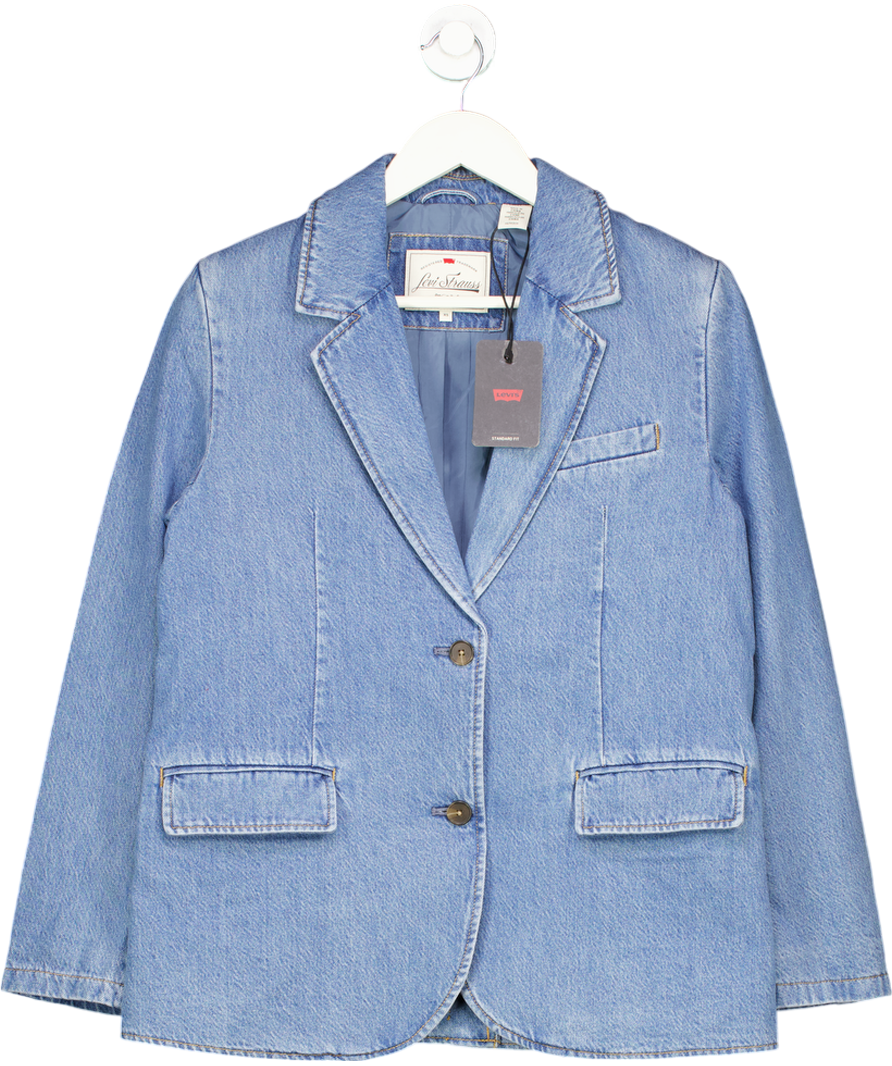 LEVI"S Blue Soft Denim Stella Relaxed Blazer UK XS