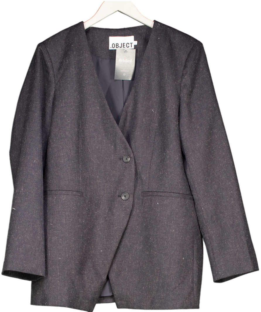 .OBJECT Grey Double-breasted Blazer UK XL