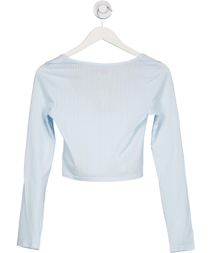 edikted Blue Lorey Lacey Knit Top UK S