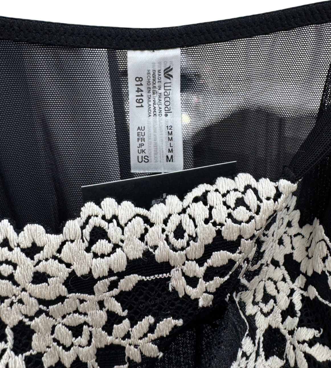 Wacoal Black Embrace Lace Chemise UK M