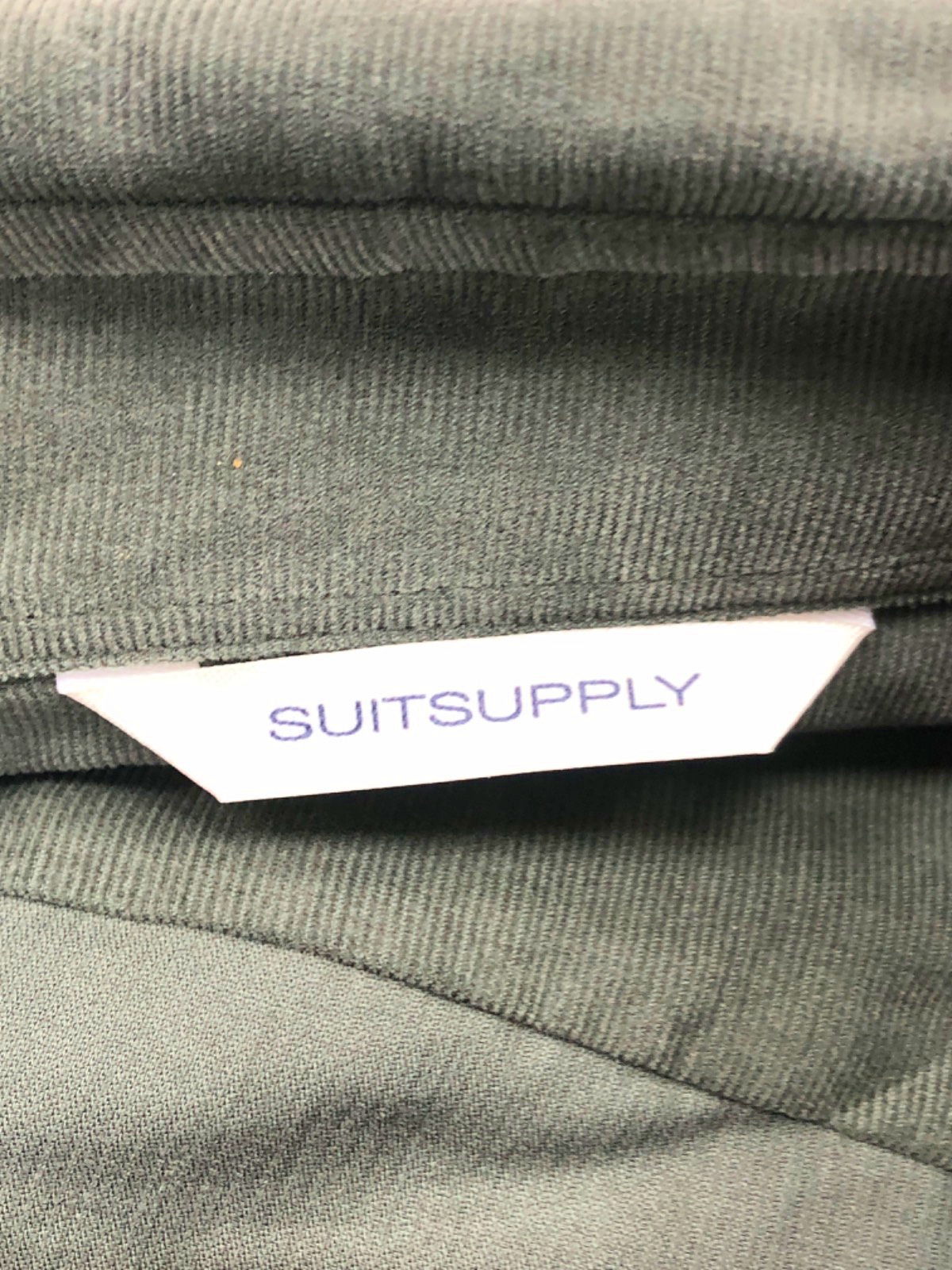 Suitsupply Green Fine Cord Slim Fit Shirt UK 15.5' Neck