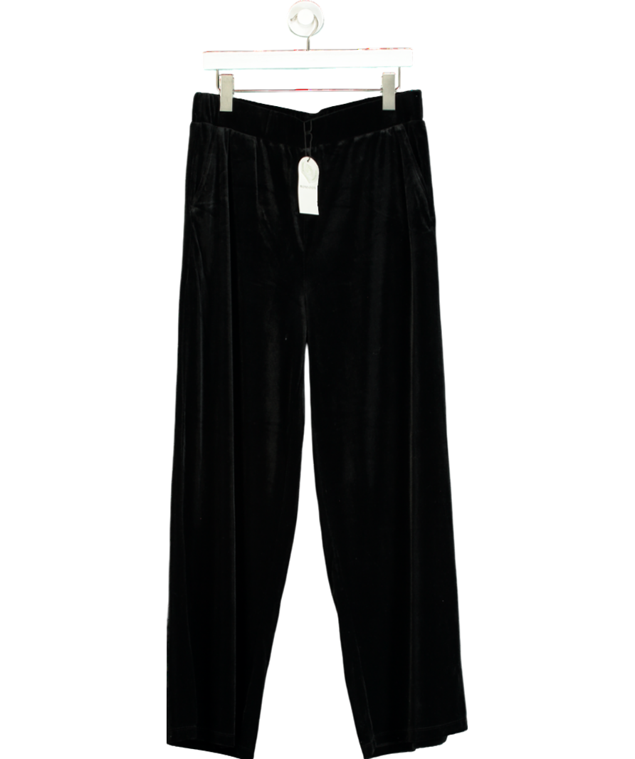 Monsoon Black Vora Velvet Wide Leg Trousers UK 16