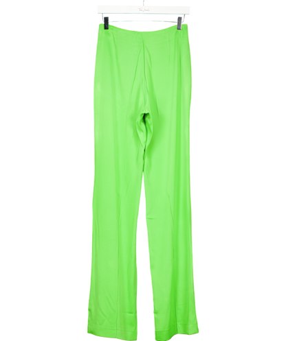 MANGO Green Penny Flowy Straight-fit Trousers UK S