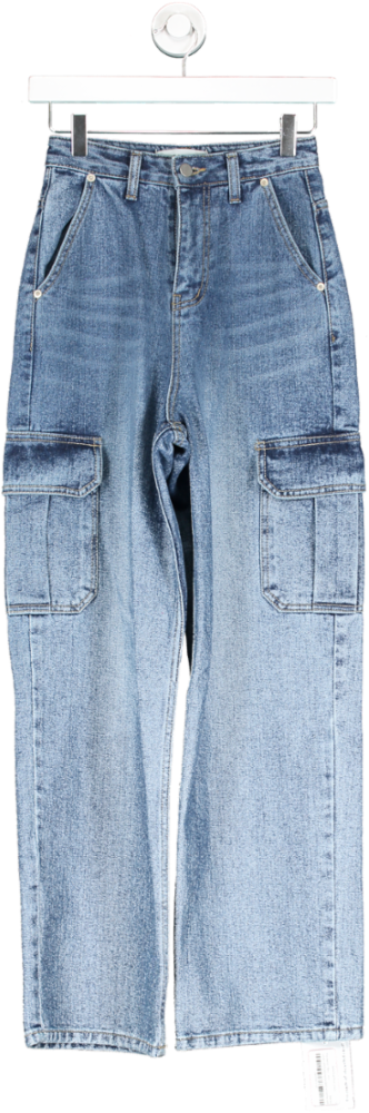 Pixie Market Blue Suna Cargo Pocket Jeans W24